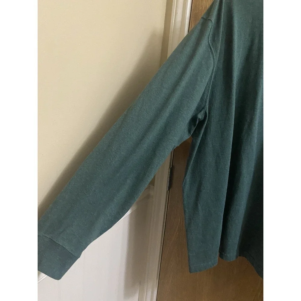 Carhartt Long Sleeve Work Shirt Mens Loose Fit Green Long Sleeve Pocket Sz 2XL